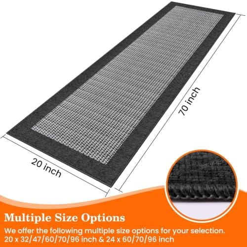 StepRite Kitchen Rugs, Kitchen Mats for Floor, 70"x20" Non-Slip Machine-Washable Kitchen Throw Rug, Absorbent Kitchen Runner Rugs Office, Kitchen Sink Standing Desk Mat, Kitchen Decor Carpet, Black - Image 2