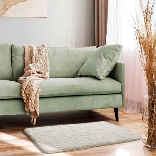 Ophanie Small Ivory Entryway Throw Rugs for Bedroom, 2x3 Mini Area Rug, Affordable Non Slip Fluffy Carpet, Fuzzy Soft Living Room Rugs, Home Decor Aesthetic, Nursery. - Image 3