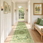 RELEANY Washable Area Rug, Runner 2'x7', Green/Yellow by RELEANY