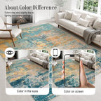 Area Rug Living Room: 5x5 Modern Washable Soft Carpet Rosy Haze - Image 6