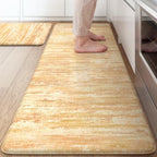 KIMODE Anti Fatigue Kitchen Mats,Autumn Orange Kitchen Rugs Sets of 2 Wider by StayinComfortCookwithJoy