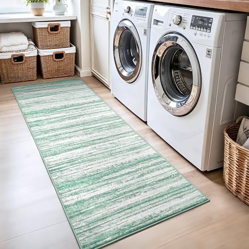 Chicrug 2x6 Green Washable Runner Rug for Hallway Kitchen Entryway Non Slip - Image 5