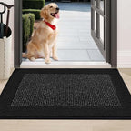 BEQHAUSE Indoor Door Mat 24" x 36", Dirt Trapper Door Mats, Black by BEQHAUSE