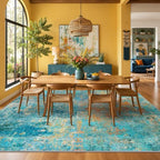 RELEANY Washable 6'x9' Abstract Area Rug for Living Room Teal Multi - Image 2