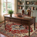 RELEANY Washable Area Rug, 6'x9', Red/Blue - Image 2