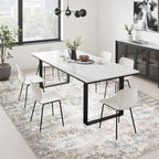 9x12 Area Rug Living Room Rug: Washable Modern Abstract Soft Thin Rug Indoor Floor No Slip Stain Resistant Carpet for Bedroom Dining Room Farmhouse Nursery Home Office - Brown Grey - Image 4