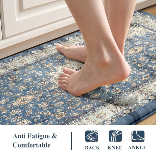 Collive Boho Cushioned Kitchen Mat, Anti Fatigue Mats for Kitchen Floor - Image 3