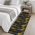 2x5 Washable Runner Rug：Modern Abstract Soft Carpet Black Gold - Image 4