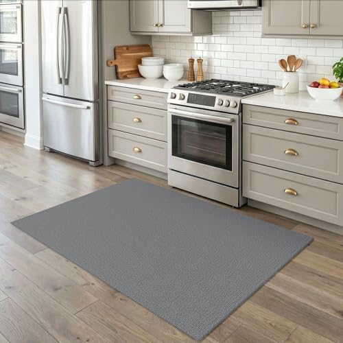 EARTHALL Washable Area Rug, Non Slip Entryway Rug, 4x5 Ft, Dark Gray - Image 6