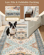 Madane Hallway Runner Rug 2x8 Washable Kitchen Rugs Non-Slip, Orange/Blue - Image 6