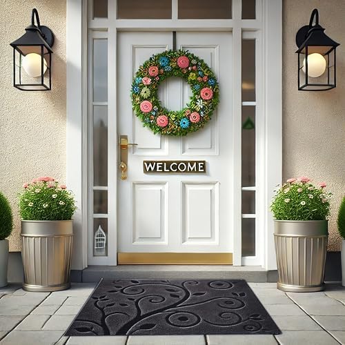 Outdoor Rug Door Mat,Welcome Mat Outdoor,Non-Slip Door Mat Outside Entrance,Nice Front Door Mat,Stylish Welcome Mat, Entryway Rug,19”x31” (9.Tree) - Image 2