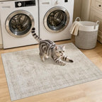 Washable Area Rugs 2x4: Neutral Living Room Bedroom Carpet Brown - Image 2