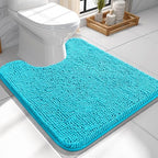 OLANLY Toilet Rugs U-Shaped 24x24, Soft Absorbent Chenille Contour Rugs by OLANLY