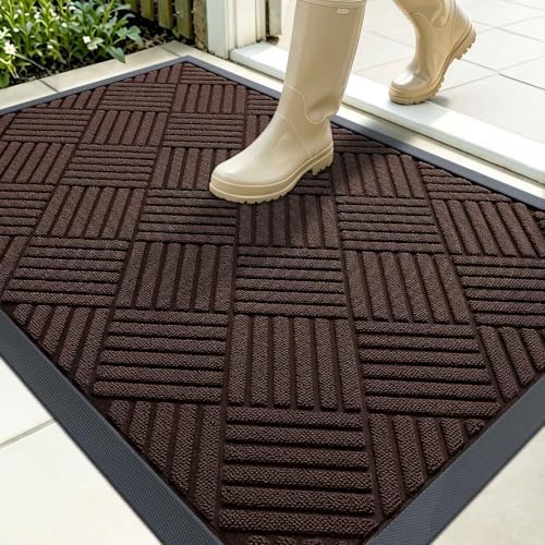 OLANLY Front Door Mat Outside Entrance 35x23, Waterproof Heavy-Duty Doormat by OLANLY