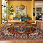 RELEANY Washable Area Rug, 6'x9', Red/Blue - Image 3