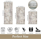 Kitchen Mats for Floor 3 Piece Set,Non-Slip Washable Kitchen Mats for Hardwood Floor, Boho Farmhouse Runner Rug for Sink,Entryway & Hallway & Bathroom (Brown Grey Beige, 2x3+2x4+2x5) - Image 3