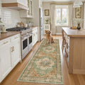 Madane Washable Hallway Runner Rug 2x8 Kitchen Runners, Brick/Brown/Green by Madane