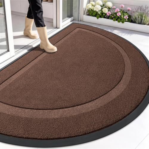 OLANLY Half Circle Front Door Mat Outside 71x47 All-Season Rubber Doormat by OLANLY
