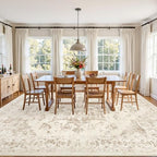 Area Rugs 9x12 Living Room: Bedroom Washable Carpet Beige/Ivory - Image 3