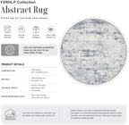 Round Area Rug Living Room: 4 ft Modern Washable Indoor Carpet - Image 2