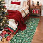 Madane Washable Christmas Runner Rug 2x6 - Green Rug Runners for Hallways - Image 4