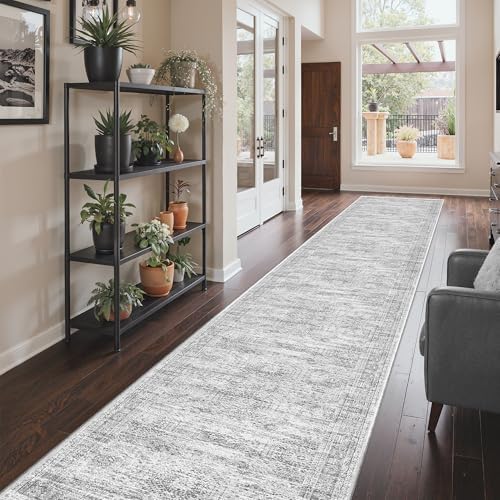 3x20 Runner Rug Non Slip,Washable Hallway Runner Rug,Grey - Image 4