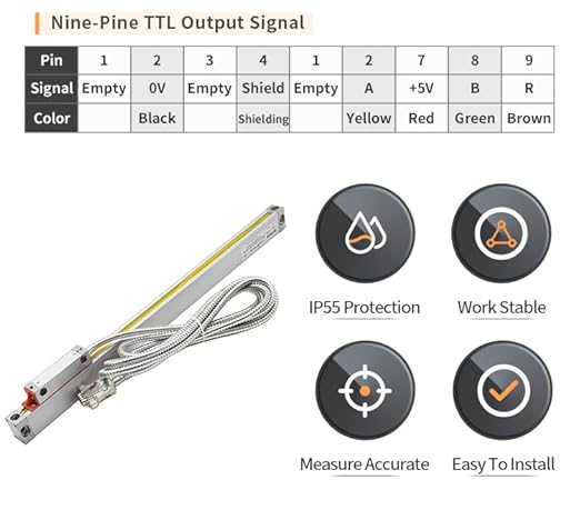 Digital Readout 3 Axis Metal DRO 6"x8"x12" Set, DRO Digital Readout LED Display Digital Readout 170mm x 220mm x 320mm Linear Sclae Milling Machines or Lathes Digital Readout Kit