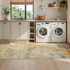 Runner Rug for Kitchen Beige Hallways Runner Rug Non Slip 2'6''x8' Washable Long Runner Rugs with Rubber Backing Soft Abstract Carpet Runner for Entryway, Kitchen, Bedroom, Bathroom - Image 5