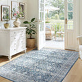 3x5 Area Rugs for Entryway, Blue Washablee Non-Slip Area Rug for Kitchen by Lofus