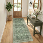 RELEANY Washable Area Rug, Runner 2'x5', Green/Dark Green/Gray - Image 3