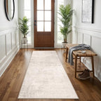 3x6 Washable Hallway Runner Rug: Abstract Stain Resistant Bathroom Kitchen Rug Farmhouse Ultra Soft Bedroom Entryway Print Floor Mat Thin Non-Slip Indoor Carpet for Living Room Laudry(3x6,Beige/Cream) - Image 4