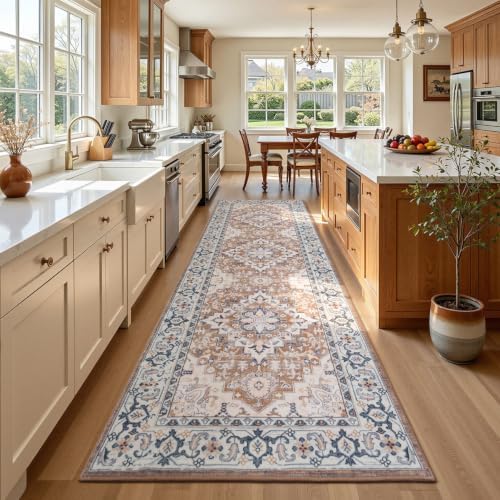 Lofus 3x10 Hallway Kitchen Washable Runner Rug, Entry Long Carpet Brown by Lofus