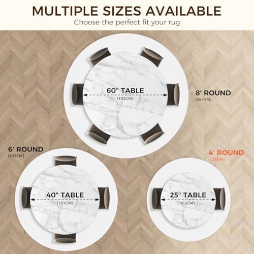 BAGAIL BASICS Round 4 FT Rug Pad Gripper for Hardwood Floors, Non Slip Rug Pads for Area Rugs, Extra Thick Under Rug Padding, Protect Your Rugs & Floors - Image 6