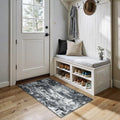 RELEANY Washable 2'x4' Abstract Area Rug for Living Room Black White by RELEANY