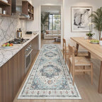 Madane Kitchen Runner 2'6''x8' Soft Rug Runners for Hallways, Blue by Madane