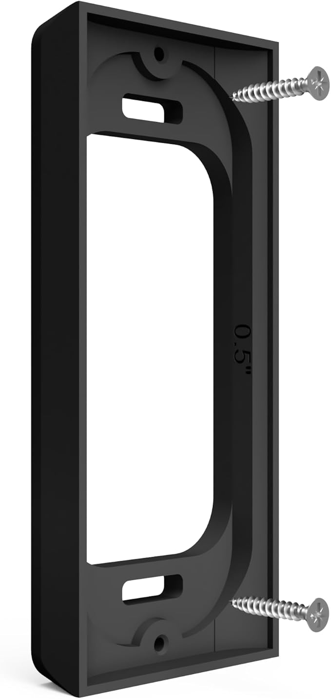 Ring PRO2 Doorbell Mount - Hidden River Lab genuine Mounting Spacer - 0.5-inch offset - Compatible with Ring PRO2 Video Doorbell (new name Ring Wired Doorbell PRO) - premium doorbell adapter - BLACK