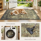 2x3 Area Rugs for Livingroom Entryway Bathroom, Washable Kitchen Mats,Brown - Image 5