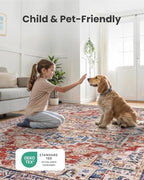 Amada 5x7 Washable Area Rug for Living Room, Red, Vintage Pattern - Image 5