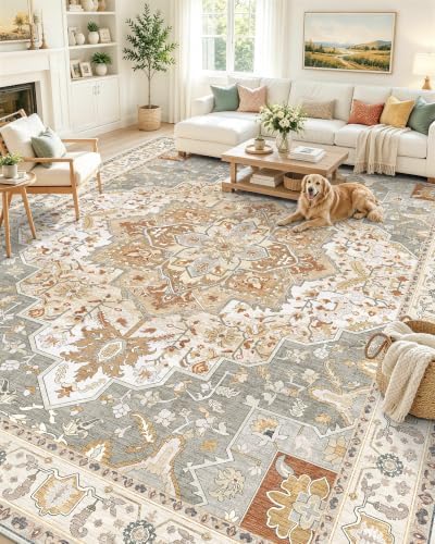 OLANLY 9x12 Washable Area Rug, Soft Non Slip Carpet for Bedroom Living Room by OLANLY
