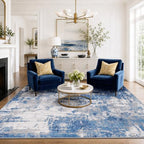 RELEANY Washable 4'x6' Abstract Area Rug for Living Room Blue Gray - Image 4