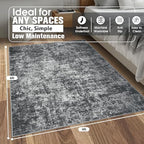 4x6 Area Rugs for Living Room Washable Bedroom Dining Room Black Grey - Image 2