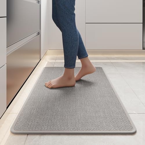 YDKGL Kitchen Rugs Kitchen Mats for Floor Non Slip Washable Gray 17"x30" by YDKGL