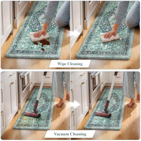 Collive Kitchen Rugs Sets of 2, Boho Kitchen Floor Mat, 20"x47"+20"x32" - Image 5