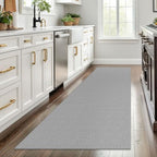 EARTHALL Washable Runner Rug, Non Slip Foyer Runner, 3x8 Ft, Heather Gray - Image 2