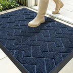 OLANLY Front Door Mat Outside 35x23, All-Season Absorbent Rubber Doormat by OLANLY