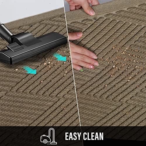HIYARD Sturdy Front Door Mat, Absorbent Muddy Dirt Resist Welcome Door Mats Outdoor Indoor, Stain and Fade Resistant, Non-Slip Rubber Backing Low Profile Doormat for Entryway, 47×32, Beige - Image 7