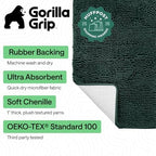 GORILLA GRIP Bath Rug Mat for Bathroom, Thick Chenille, 60x24 Hunter Green - Image 2