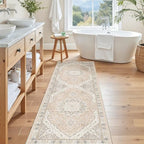 Madane Washable Runner Rug 2x6 Runners for Hallways Non Slip, Pink/Gray - Image 4