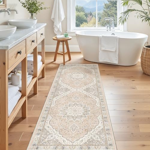 Madane Washable Runner Rug 2x6 Runners for Hallways Non Slip, Pink/Gray - Image 4