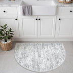 2x3 Half Circle Rug, Small Washable Entryway Rug,Grey - Image 4